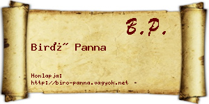 Biró Panna névjegykártya