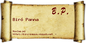 Biró Panna névjegykártya