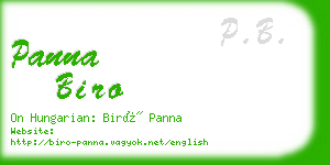 panna biro business card